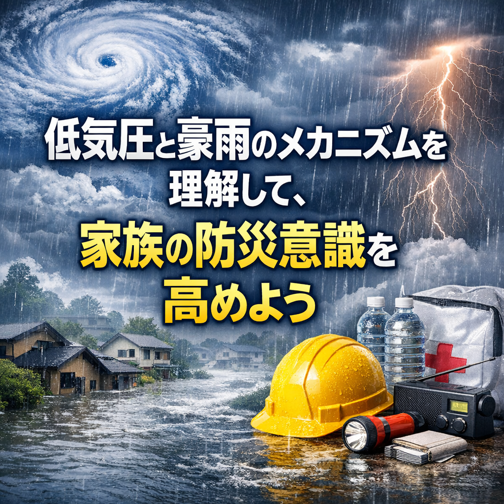 低気圧と豪雨のメカニズムを理解して、家族の防災意識を高めよう